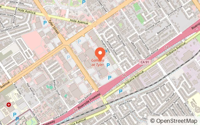 Map showing GLO Mini Golf |Arcade | Virtual Reality | Ice Cream Bar in Riverside, CA