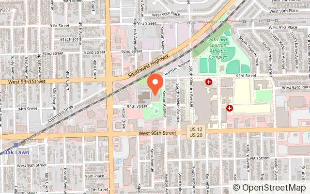 Map showing Oak Lawn Park District - Ice Arena in Oak Lawn, IL