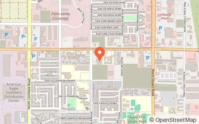 Map showing Bowlero Avondale in Avondale, AZ