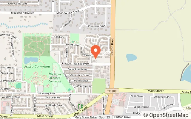 Map showing Frisco Mini Golf in Frisco, TX