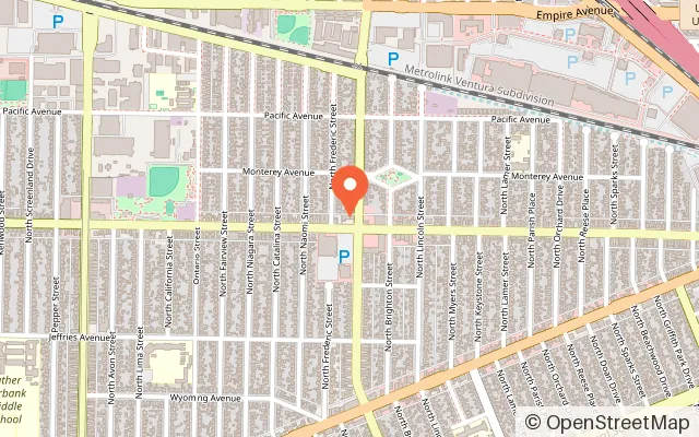 Map showing Bubbless Indoor Playground in Burbank, CA