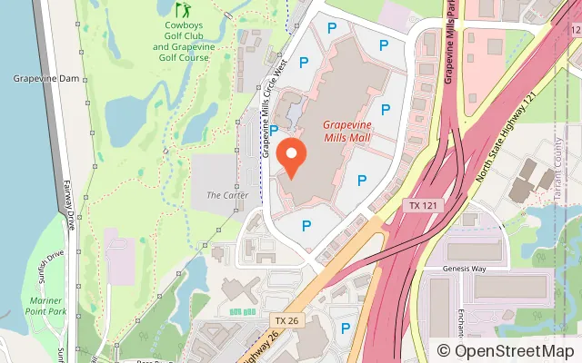 Map showing Round1 Bowling & Arcade - Grapevine in Grapevine, TX