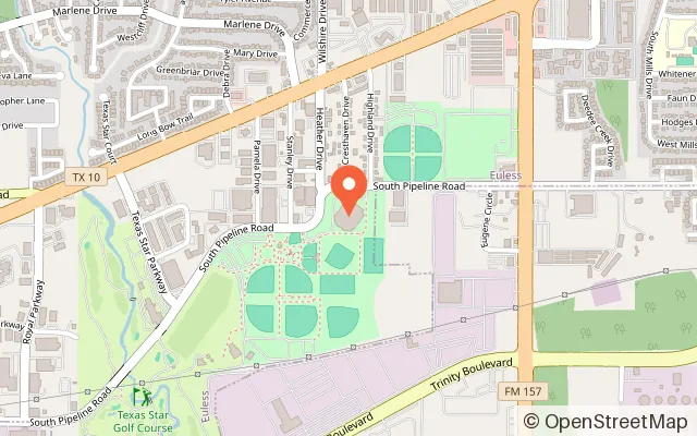 Map showing Children's Health StarCenter Euless in Euless, TX