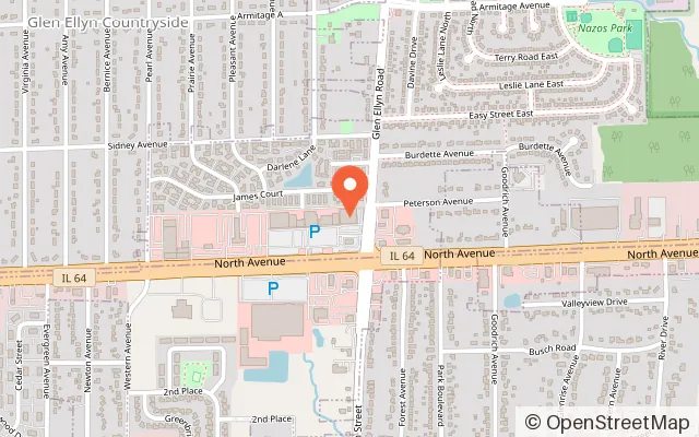 Map showing Bowlero Glendale Heights in Glendale Heights, IL