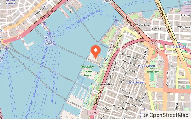 Map showing Pier 2 Roller Rink in Brooklyn, NY