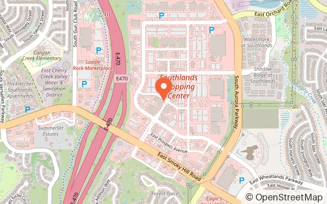 Map showing Kids Empire Aurora Southlands in Aurora, CO