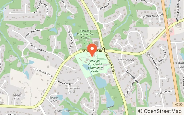 Map showing TreeRunner Raleigh Adventure Park & Putt Forest in Raleigh, NC