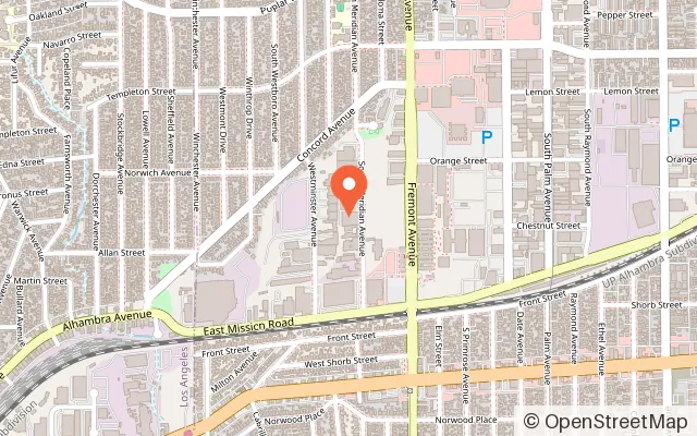 Map showing Sky Zone Trampoline Park in Alhambra, CA