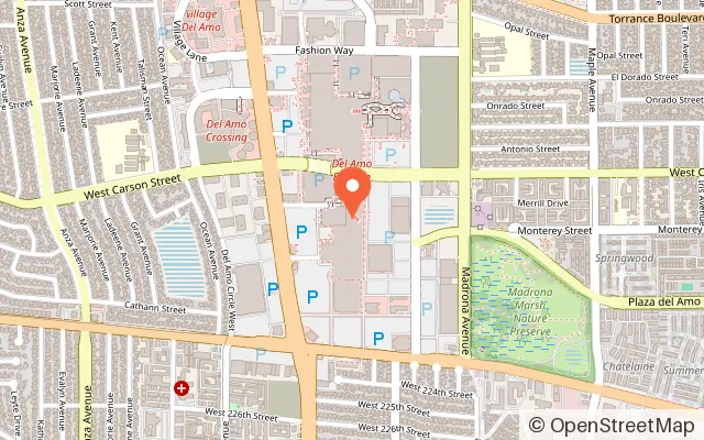 Map showing Le Funland, USA in Torrance, CA