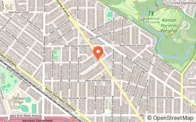 Map showing Mini City on 21 in Chicago, IL