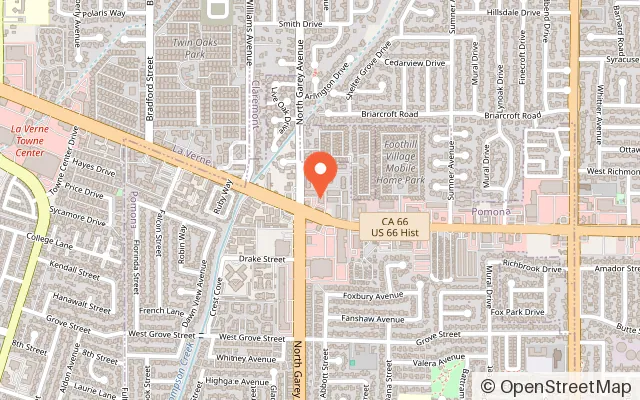 Map showing Quest Tavern Escape Room in Pomona, CA