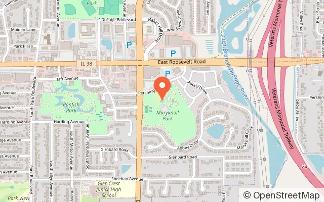 Map showing Holes & Knolls Miniature Golf Course in Glen Ellyn, IL