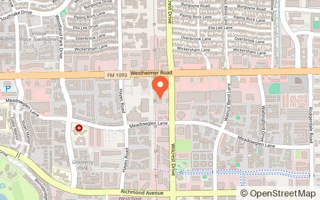 Map showing Hyper Kidz Houston Westchase in Houston, TX