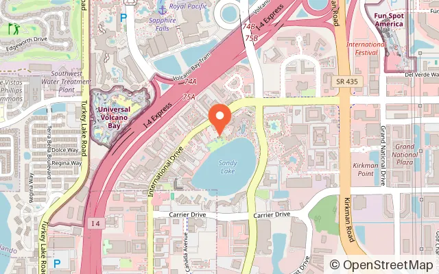 Map showing Lost Caverns Adventure Golf in Orlando, FL