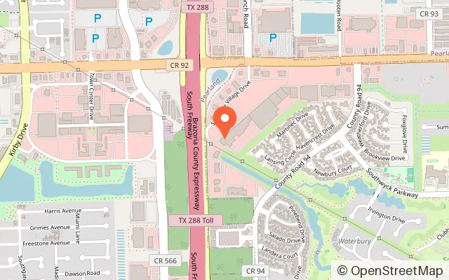 Map showing Chuck E. Cheese in Pearland, TX