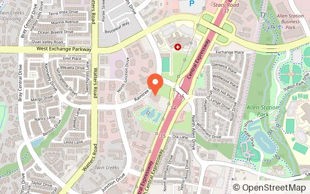 Map showing PINSTACK in Allen, TX