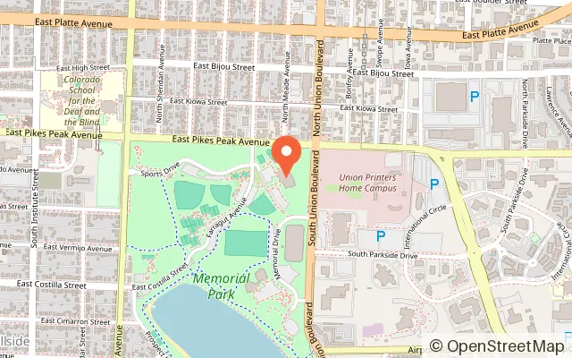 Map showing Sertich Ice Center in Colorado Springs, CO