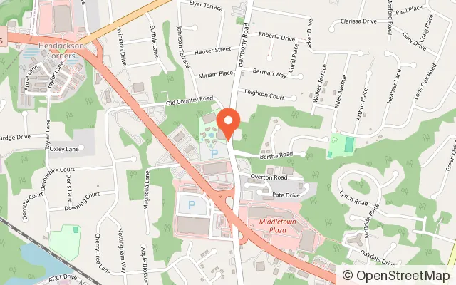 Map showing Middletown Ice Arena in Middletown Township, NJ