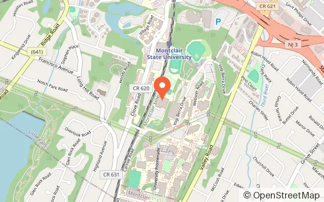 Map showing Montclair State Ice Arena in Little Falls Township, NJ