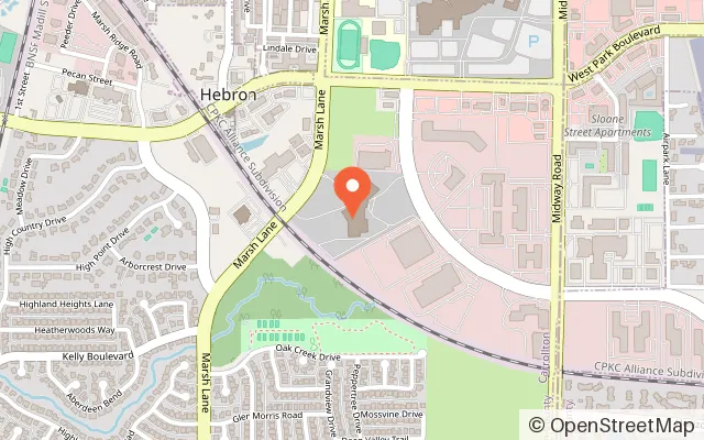 Map showing Indoor Playground at Bent Tree in Carrollton, TX