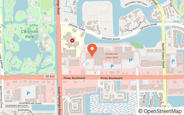Map showing Round1 Bowling & Arcade - Pembroke Pines in Pembroke Pines, FL