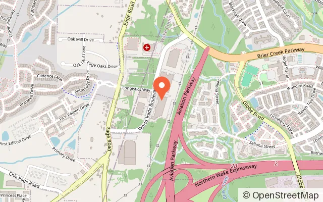 Map showing Pump It Up Raleigh Kids Birthdays and More in Raleigh, NC