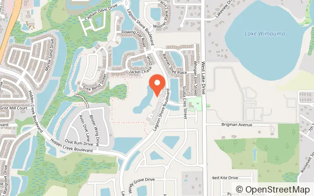 Map showing Southshore Bay Lagoon in Wimauma, FL