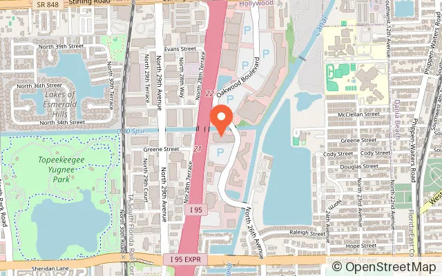 Map showing Dave & Buster's Hollywood in Hollywood, FL