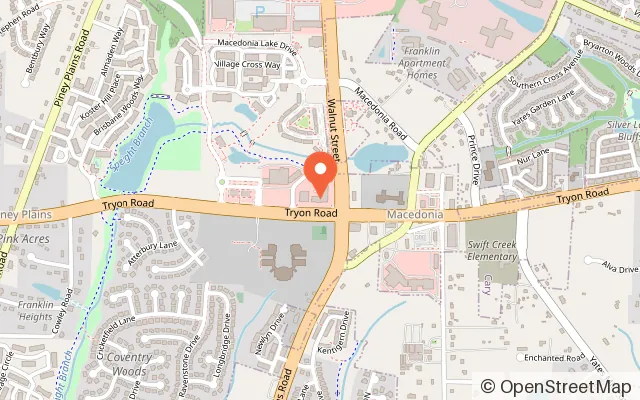 Map showing Spin Art Nation & Splatter studio (Raleigh) in Cary, NC