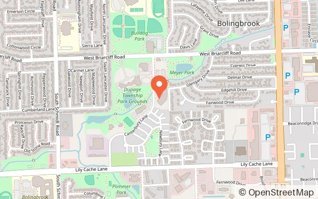 Map showing Rocket Ice Skating Rink in Bolingbrook, IL