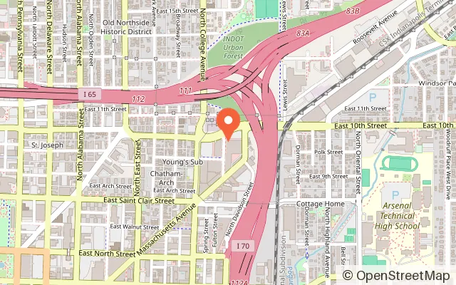 Map showing Sandbox VR in Indianapolis, IN