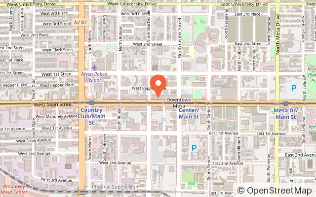 Map showing Level 1 Arcade Bar in Mesa, AZ
