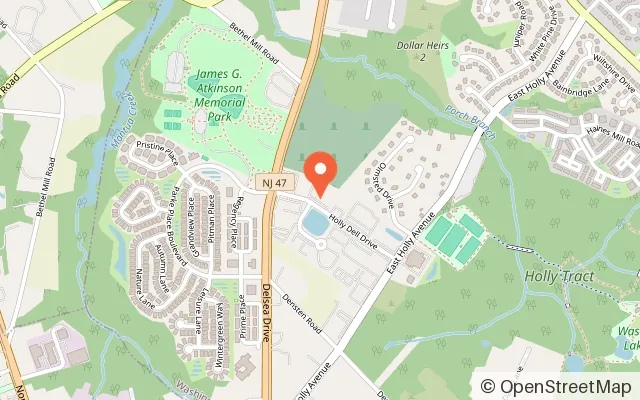 Map showing Hollydell North Rink in Sewell, NJ