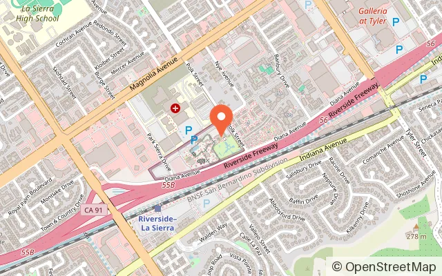 Map showing Castle Park Riverside in Riverside, CA