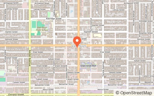 Map showing Hypnotic Escape Rooms in Van Nuys, CA
