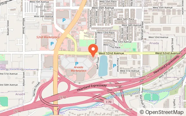 Map showing Sky Zone Trampoline Park in Arvada, CO