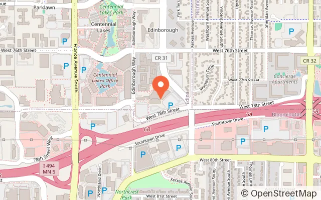 Map showing Edinborough Park in Edina, MN