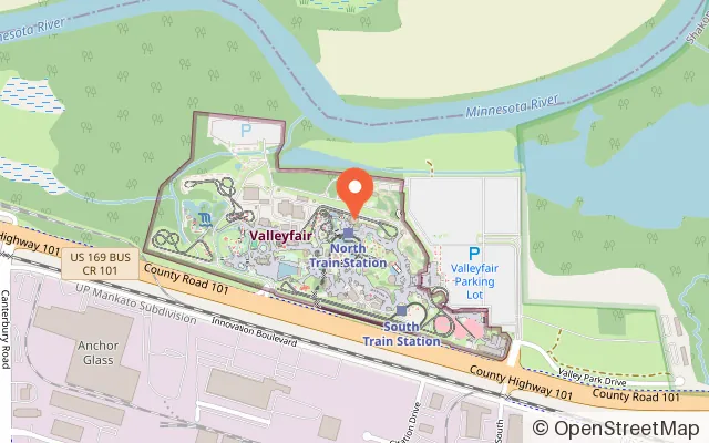 Map showing Peanuts Playhouse in Shakopee, MN