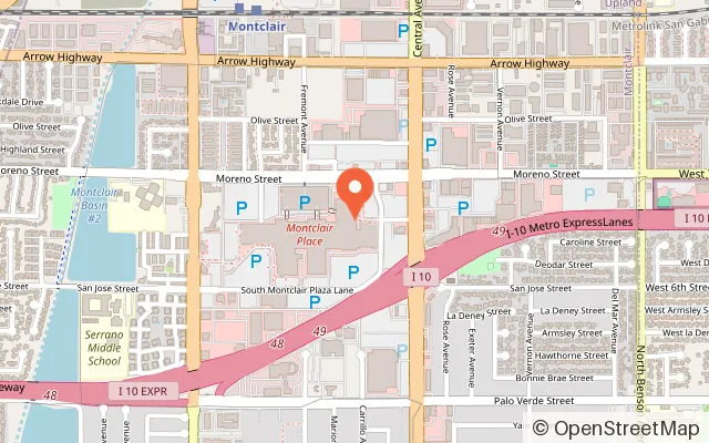 Map showing Kids Empire Montclair in Montclair, CA