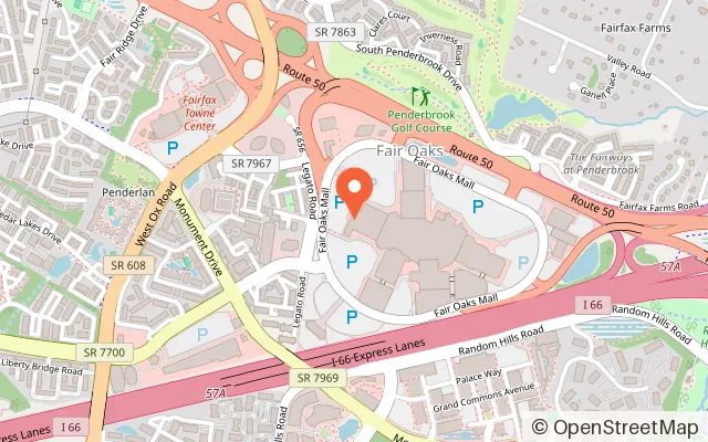 Map showing Dave & Buster's in Fairfax, VA