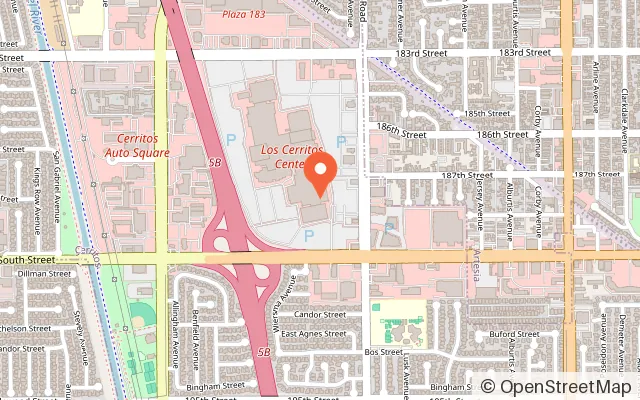 Map showing Sandbox VR in Cerritos, CA