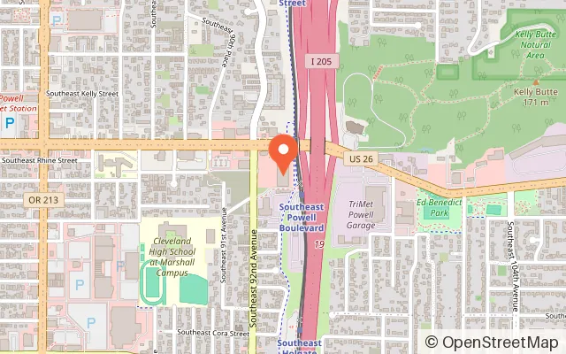 Map showing KingPins Family Entertainment Center in Portland, OR