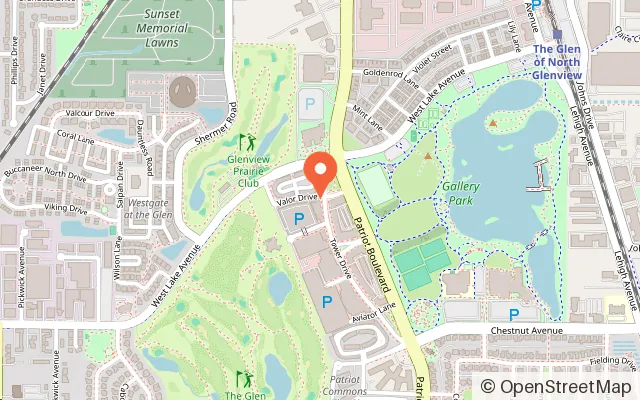 Map showing Funtopia Glenview in Glenview, IL