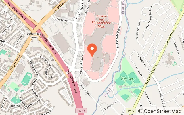 Map showing Star Park Indoor Playground – Franklin Mall in Philadelphia, PA