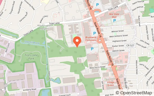 Map showing East Brunswick Ice Arena in East Brunswick, NJ