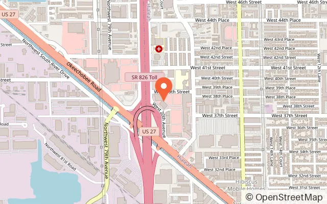 Map showing Chuck E. Cheese in Hialeah, FL