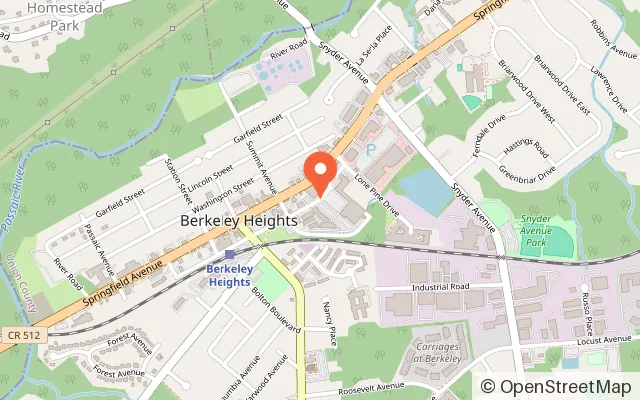Map showing Neverland Fun in Berkeley Heights, NJ