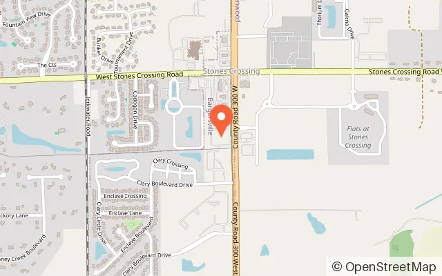 Map showing Slick City Action Park in Greenwood, IN