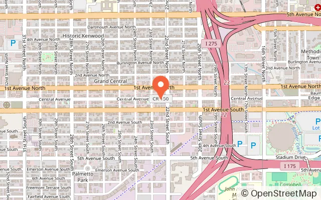Map showing Sandbox VR in St. Petersburg, FL