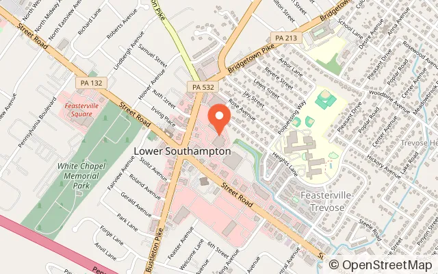 Map showing Altitude Trampoline Park - Feasterville in Trevose, PA